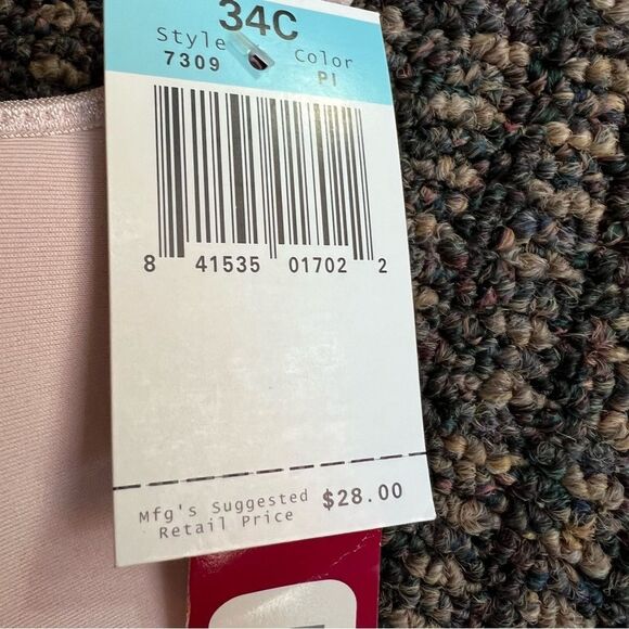 34C 🏷️NWT Liz Claiborne Demi Contour Support Bra Light Pink - Picture 3 of 12